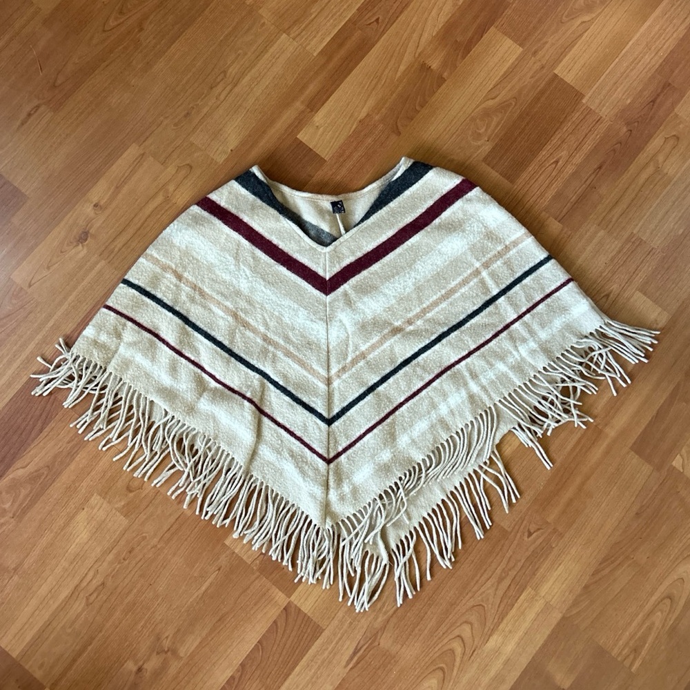 BURBERRY London Womens Poncho Sweater  100% Lambs Wool Nova Check Excellent!